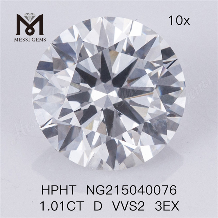 1.01CT D VVS2 3EX Lab Grown Diamond Pietra HPHT