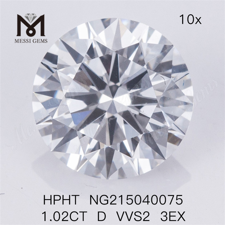 Diamanti da laboratorio HPHT D VVS2 3EX RD da 1,02 ct
