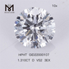 1.310ct D VS2 ID 3EX Diamante a taglio rotondo coltivato in laboratorio Prezzo di fabbrica HPHT 