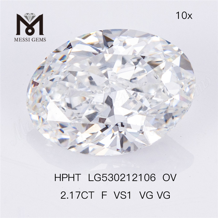 Diamante ovale coltivato in laboratorio 2.17CT F color HPHT diamante artificiale all'ingrosso