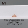 1.20CT FANCY PINK VS2 EX VG CU diamanti rosa realizzati in laboratorio AGL22080776 