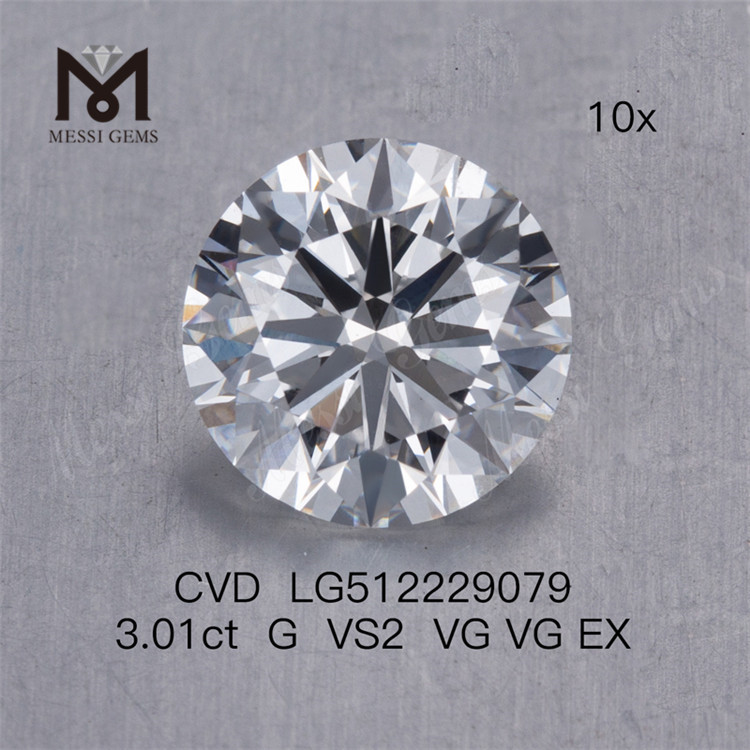  3.01CT G cvd diamante all'ingrosso vs prezzo all'ingrosso di diamanti artificiali