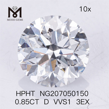Diamante da laboratorio HPHT da 0,85 ct D VVS1 3EX Diamante artificiale HPHT
