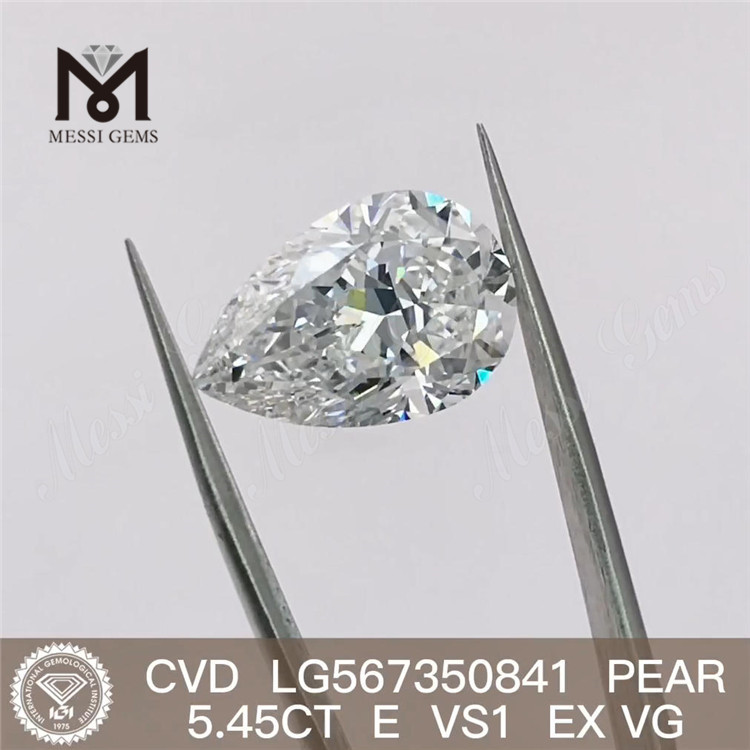 5.45CT E VS1 EX VG PERA taglio CVD diamante coltivato in laboratorio LG567350841