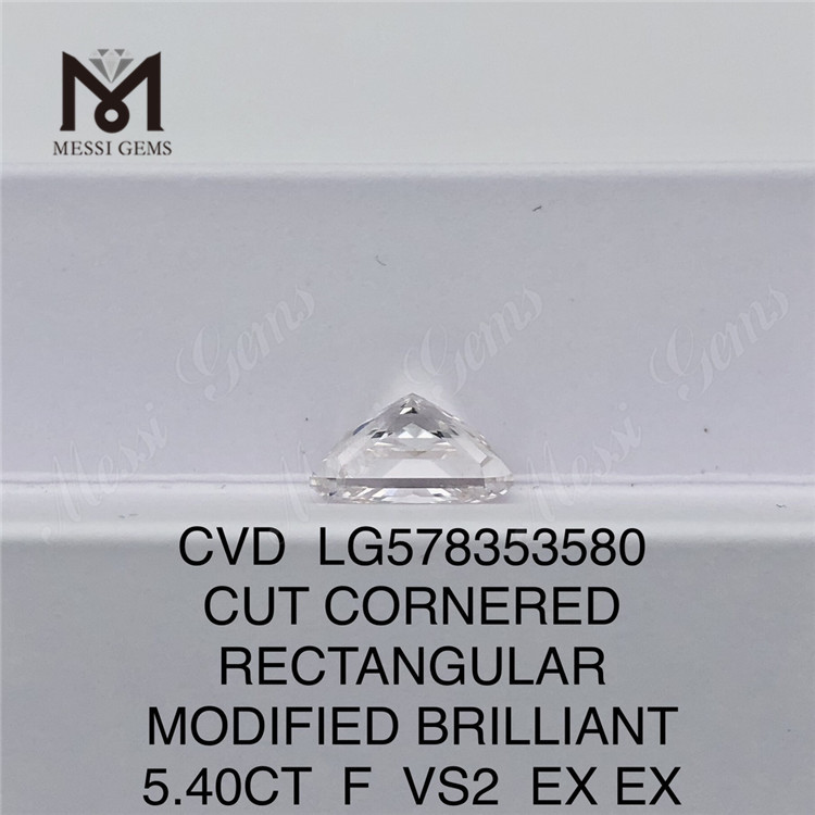 5.40CT F VS2 EX EX RETTANGOLARE MODIFIED BRILLIANT diamanti da laboratorio di alta qualità CVD LG578353580