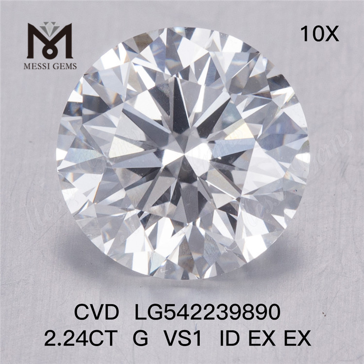 Diamante da laboratorio CVD da 2,24 ct G VS1 Diamante rotondo coltivato in laboratorio 3EX prezzo economico