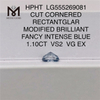 1.10CT HPHT RECTANTGLAR FANCY INTENSE BLUE VS2 VG EX diamante coltivato in laboratorio LG555269081