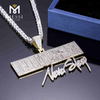 personalizzato Hip hop di grandi dimensioni in argento placcato oro moissanite moda collana gioielli ciondolo rapper