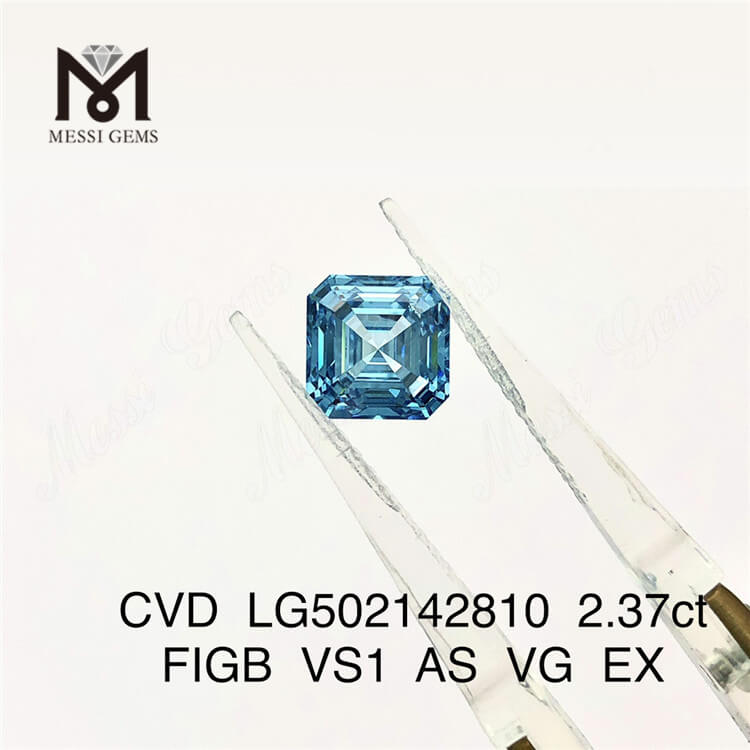 Diamanti Blu Asscher Cut VS Lab da 2,37ct 7,10X7,03X4,89MM