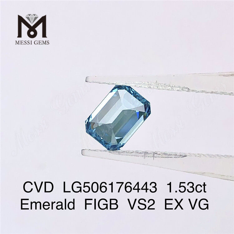 Diamante da 1,53 carati taglio smeraldo coltivato in laboratorio Prezzo all\'ingrosso del diamante blu
