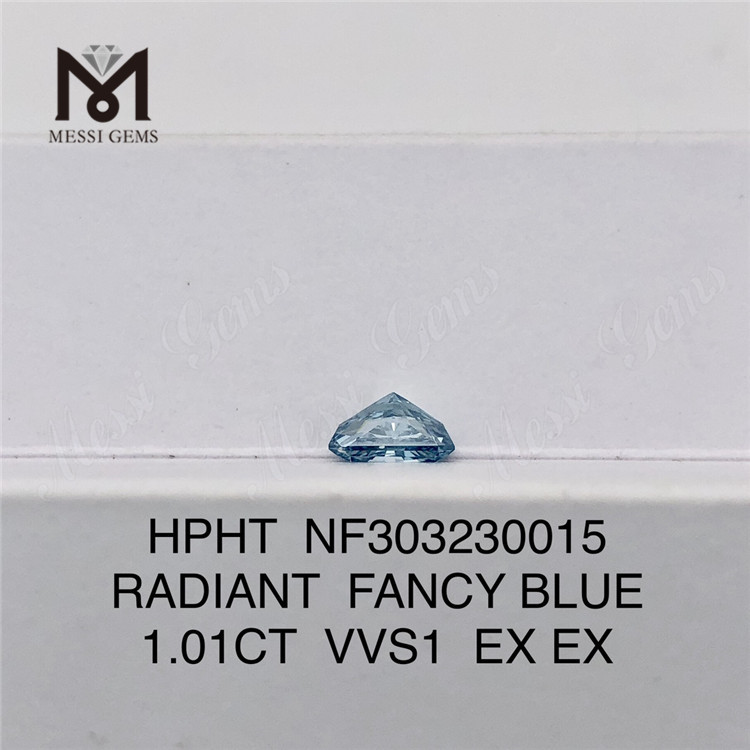 1.01CT VVS1 RADIANT FANCY BLUE diamante coltivato in laboratorio HPHT NF303230015