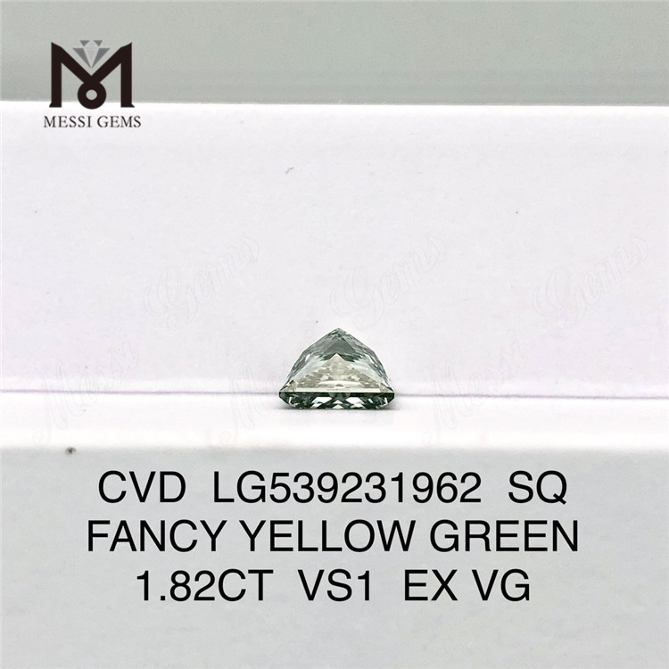 Il miglior diamante da laboratorio sciolto da 1,82 carati SQ Prezzo di fabbrica di costo del diamante da laboratorio verde giallo fantasia