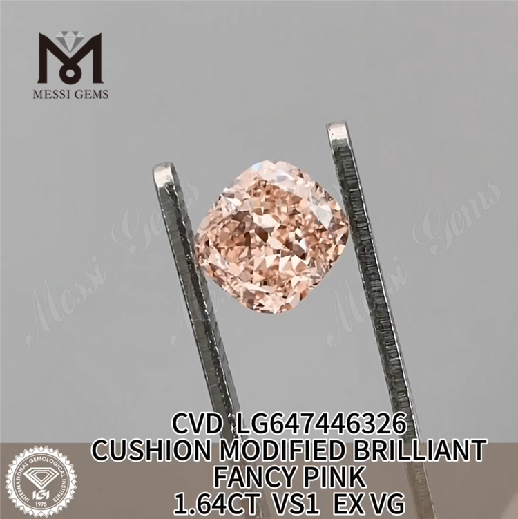CUSCINO FANCY ROSA VS1 EX VG CVD Diamante sciolto LG647446326 da 1,64 CT 