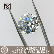 4.23CT D VVS2 ID EX EX diamante cvd coltivato in laboratorio a prezzi accessibili LG594324182丨Messigems