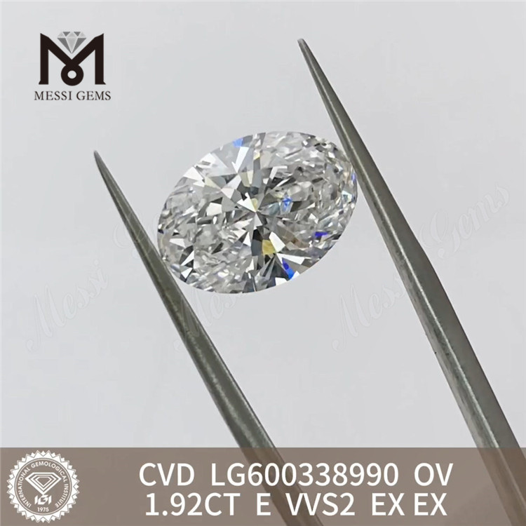 1.92CT E VVS2 EX EX OV diamante coltivato in laboratorio cvd LG600338990 Ecologico丨Messigems 