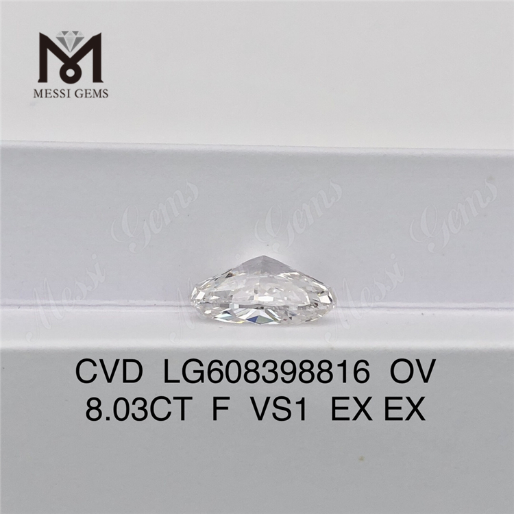 8.03CT Top Lab creato diamanti F VS1 OV丨Messigems CVD LG608398816 