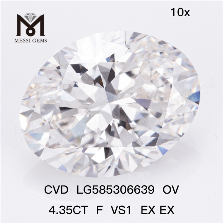 4.35CT F VS1 EX EX OV diamante cvd più grande CVD LG585306639