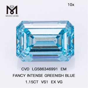 1.15CT VS1 EX VG EM FANCY INTENSO BLU VERDAstro CVD Diamanti in vendita LG586346991 
