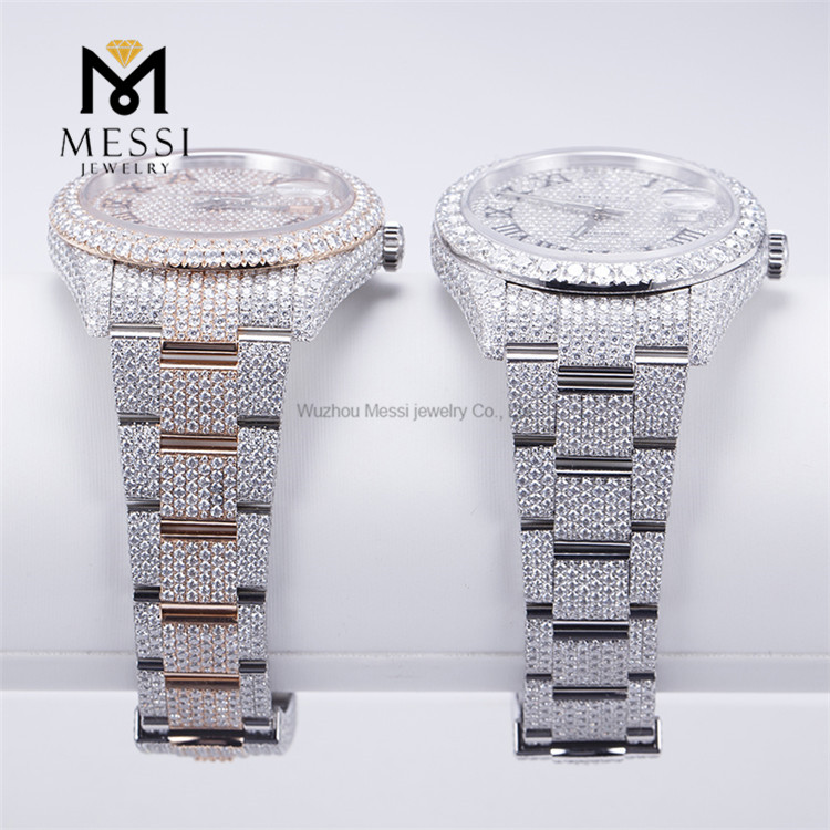 Orologio VVS Moissanite Diamond Luxury Moissanite ghiacciato
