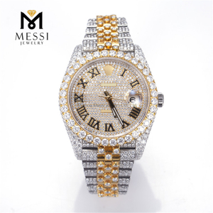 Orologio da uomo di lusso con diamanti Moissanite Hip Hop Iced Out VVS Moissanite