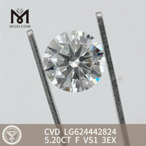 5.20CT F VS1 3EX Diamanti prodotti in laboratorio CVD LG624442824丨Messigems