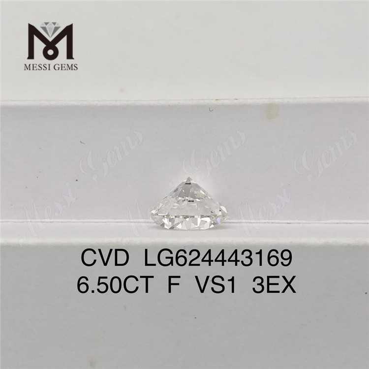 Diamanti prodotti sfusi rotondi 6.50CT F VS1 3EX CVD LG624443169丨Messigems