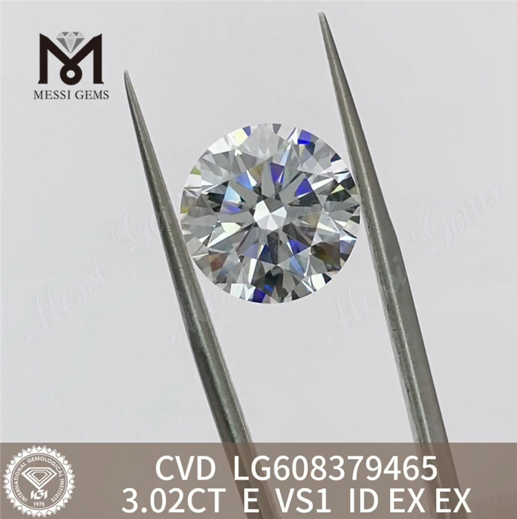 3.02CT E VS1 CVD con diamante coltivato in laboratorio da 3 ct Fornire gioielleria raffinata a un valore eccezionale LG608379465丨Messigems 