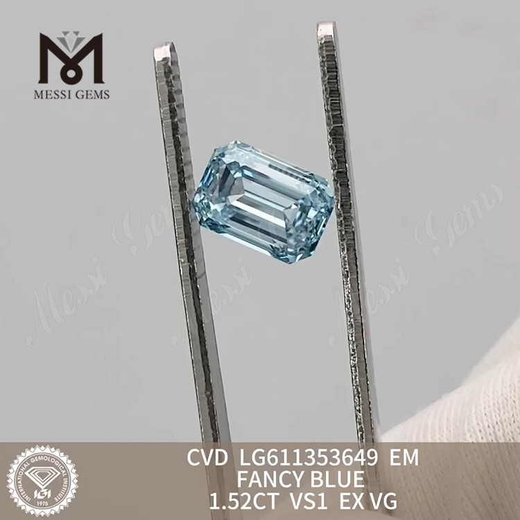 Diamanti con brillantezza coltivata CVD EM FANCY BLUE da 1,52CT VS1 Standard for Excellence LG611353649 