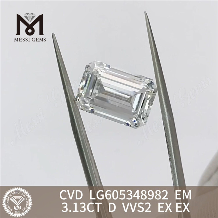 Diamanti certificati igi 3.13CT D VVS2 EM 3ct per gioielli artigianali CVD丨Messigems LG605348982
