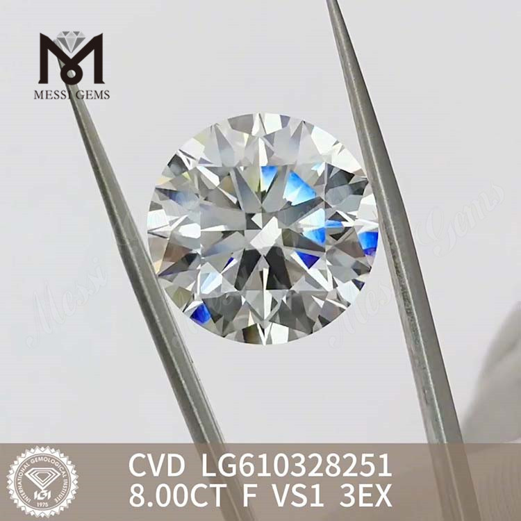 Costo del diamante F lab da 8,00 CT IGI Certified Sustainable Sparkle丨Messigems CVD LG610328251