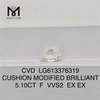 5.10CT F VVS2 CVD diamanti da laboratorio con cuscino della migliore qualità LG613376319