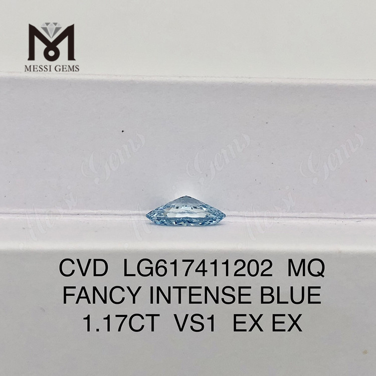 Diamanti creati in laboratorio all\'ingrosso da 1,17CT VS1 MQ FANCY INTENSE BLUE 丨Messigems CVD LG617411202