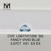 3.07CT VS1 SQ FANCY VIVID BLUE costo del diamante da laboratorio Certificato IGI Sustainable Sparkle丨Messigems CVD LG617411229 