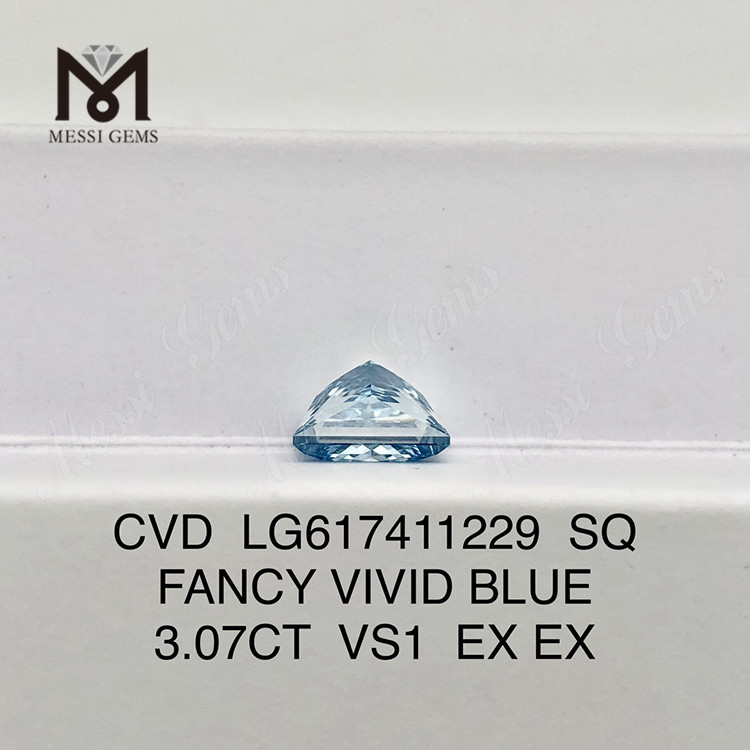 3.07CT VS1 SQ FANCY VIVID BLUE costo del diamante da laboratorio Certificato IGI Sustainable Sparkle丨Messigems CVD LG617411229 