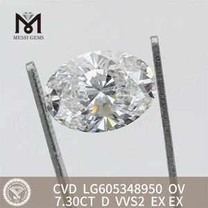 7.30CT Diamond Lab OV VVS2 D colore CVD LG605348950丨Messigems