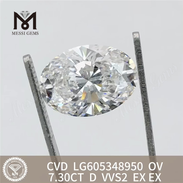 7.30CT Diamond Lab OV VVS2 D colore CVD LG605348950丨Messigems