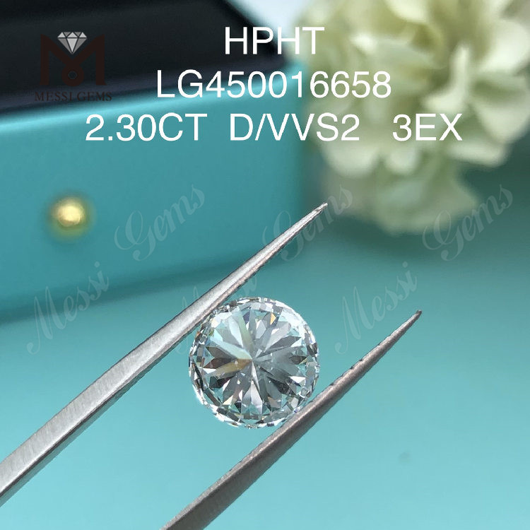 2,30 carati D VVS2 EX Cut Round Diamanti da laboratorio HPHT