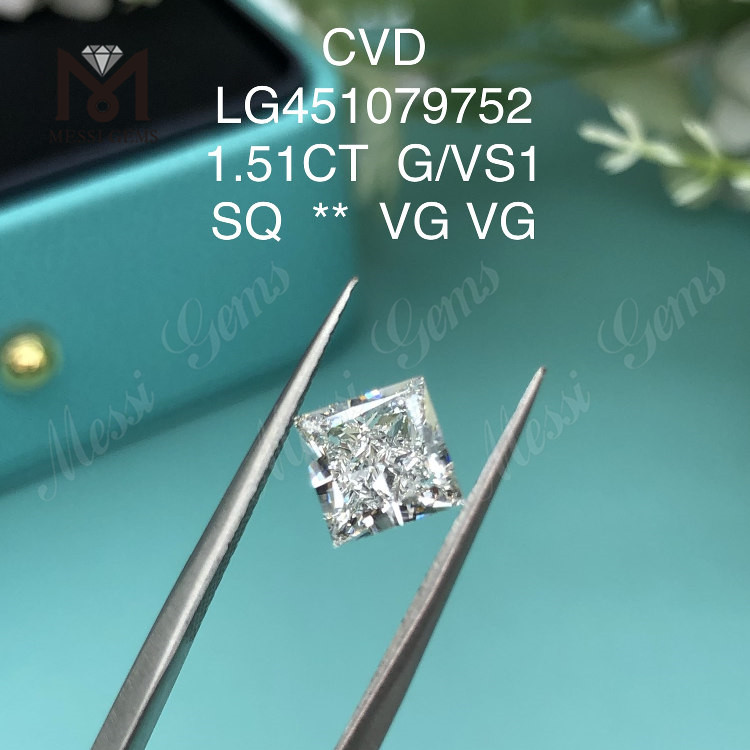 1,51 carati G VS1 HPHT PRINCESS CVD diamanti coltivati ​​in laboratorio