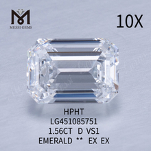 Diamanti da laboratorio D HPHT VS1 EMERALD CUT da 1,56 carati