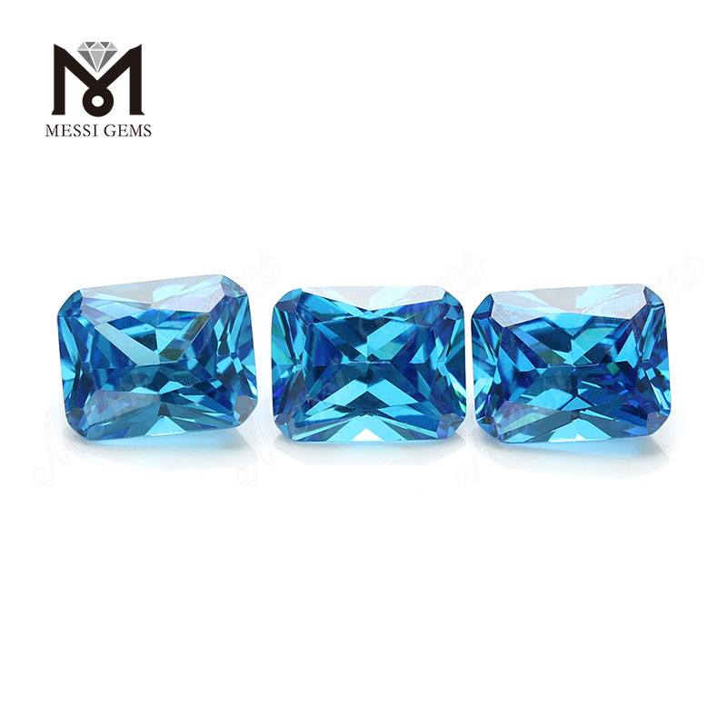 Zirconia cubica acquamarina 10x14 mm tagliata a macchina ottagonale in pietra preziosa sciolta