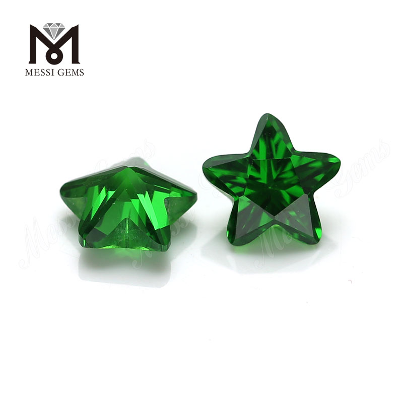 Pietre di zirconi cubiche a forma di stella di colore verde 3*3-12*12mm CZ per la creazione di gioielli