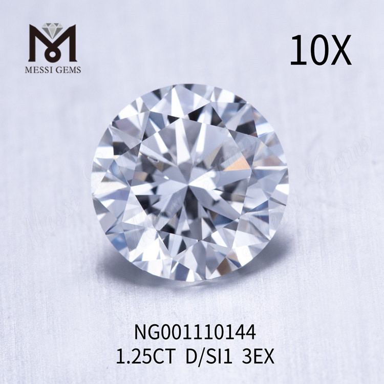 1,25 ct D RD SI1 EX Cut Grade i migliori diamanti coltivati ​​in laboratorio