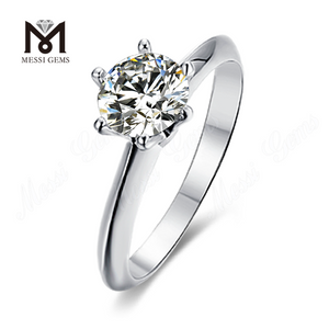 Messi Gems Simple 1-3ct DEF moissanite 925 anello d'argento da indossare ogni giorno da donna