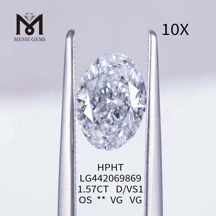 1.57 ct OVAL D VS1 diamante da laboratorio prezzo per carato