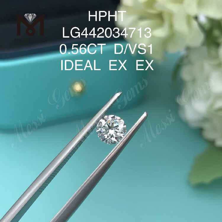 0.56CT D/VS1 taglio rotondo costo dei diamanti creati in laboratorio IDEAL EX EX