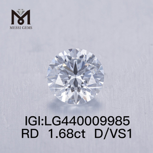 Diamanti da laboratorio da 1,68 carati D IDEAL vs1 Rotondo 