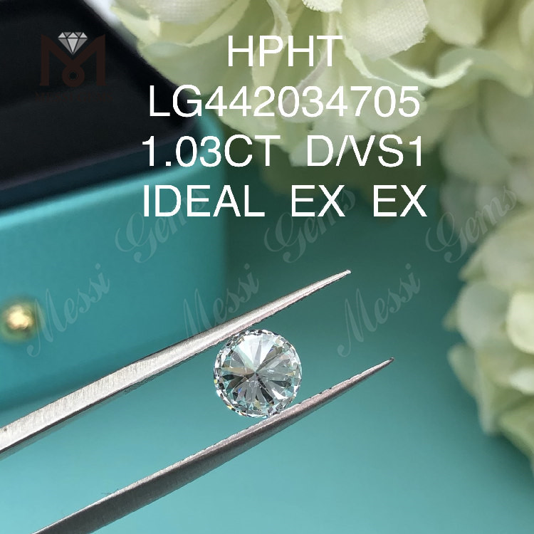 1,03 carati D VS1 IDEAL EX EX Diamanti rotondi realizzati dall\'uomo