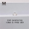 Diamante da laboratorio VVS da 1,06 ct rd G colore cvd diamante 3EX pietra preziosa in stock