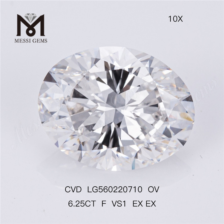 6.25CT F VS1 EX EX CVD OV il più grande diamante artificiale IGI prezzo all'ingrosso