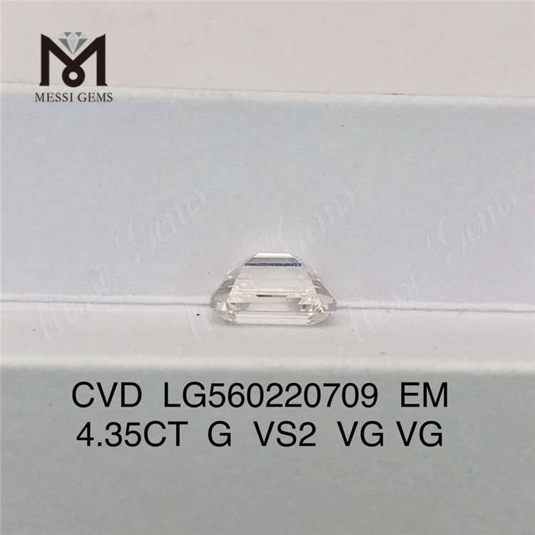 4.35CT G VS2 VG VG diamante da laboratorio taglio smeraldo CVD in vendita